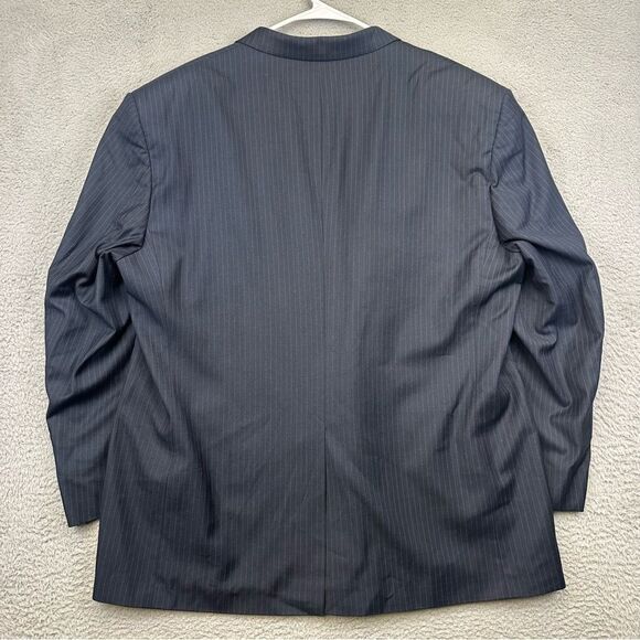 Kilburne Finch Blazer Mens 52R Blue Striped 3 Button Wool Blend Business Jacket - Picture 6 of 14